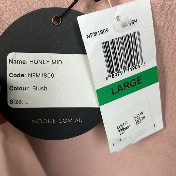 Nookie Revolve Honey Bodycon Sweetheart Neckline Dress LARGE in Blush  $229 - Picture 6 of 7